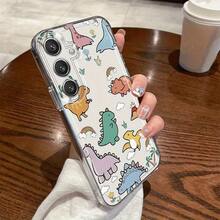 Cute Full-Screen Dinosaur Transparent Phone Case Compatible With Samsung S22 S23 S24 S25 Ultra/Edge/Plus/+ A12 A13 A14 A15 A23 A25 A35 A53 A54 A55 A73 NOTE 10/20 Apple  16 15 14 13 12 Pro Max 16 15 14Plus X/Xsmax Shockproof Protective Cover - 透明的 - 查看 5