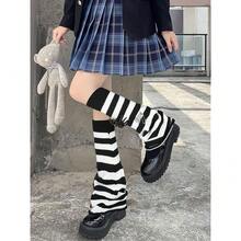 Lebaley Kawaii Leg Warmers For Girls Women - Japanese Lolita Leg Warmers Y2K Harajuku Leg Cover Stockings Kawaii Knit Socks{"Color_name":"Stripe2"} - 多色1 - 查看 6