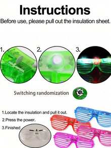 10副LED闪光眼镜，多色镜片，无线发光眼镜，适用于暗黑派对、霓虹派对、婚礼、生日、街头节日、亚克力LED眼镜，可用于生日派对、舞会、复活节、母亲节、春季装饰、毕业典礼等多种场合。