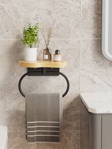 1pc Stylish Bathroom Tissue Holder - Space-Saving Roll Hanger With Wipes Dispenser And Storage Box For Convenient Organization - Easy Installation And Rust-Resistant Design