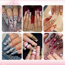1-3MM Small Nail Beads Metal Caviar Bead Silver Gold Nail Charms And Gems Ball, Nail Chain Nail Art Accessories Supplies Gold Rhinestones Women Manicure - 07 金色釘珠配釘鏈 - 查看 6