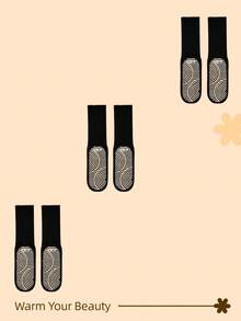 3 Pairs Women's Non-Slip Grip Yoga Socks, Cute Bar Non-Slip Sports Pilates Socks, Sticky Yoga Pilates Fitness Hospital Socks - Multicolor - View 11