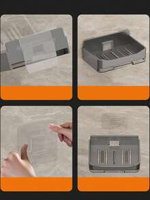 1pc Soap Holder, Soap Box. Bathroom And Toilet Wall Mounted Soap Boxes, Non Perforated Storage Shelves. Soap Box Soap Holder, Bathroom Storage&Storage. Bathroom Small Tools