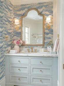 ihomeli 17.7英寸 x 9.8英尺 可移除蓝色波浪图案自粘壁纸，无缝海洋波浪纹理，防水墙面装饰，家居装饰，房间装饰 - 彩色 - 查看 3