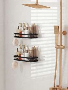 Đồ dùng phòng tắm, phụ kiện nhà vệ sinh, giá treo đồ dùng phòng tắm màu đen, lắp đặt bằng keo dán, trang trí nhà cửa, đồ dùng phòng tắm, trang trí mùa thu, phụ kiện phòng tắm cho mùa tựu trường. - màu đen - Xem 7