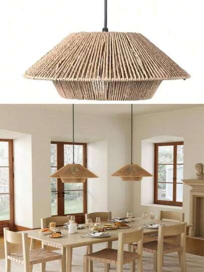 1 件柳条篮灯罩，波西米亚风格编织藤条灯罩，天然柳条灯罩，手工编织灯罩，小屋形状编织灯罩，适用于落地灯、吊灯、枝形吊灯、台灯、壁灯，非常适合家庭、客厅、卧室、厨房、走廊、咖啡厅、餐厅、音乐酒吧、户外、浴室、节日、圣诞节、礼物