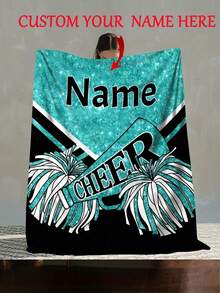 1 Personalized Cheerleader Blanket - Soft Flannel With Custom Name And Text, The Perfect Gift For Cheerleaders. Cheerleading Supplies, Cheerleading Gifts, Suitable For Mother's Day Gifts. - Multicolor - View 4