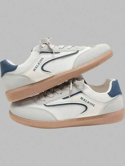 DareSee 女士休闲运动鞋，2025春秋新款拼接撞色设计平底百搭休闲鞋，舒适百搭简约白色鞋，学生鞋，复古鞋，音乐节Y2K主题返校季秋季圣诞节冬季圣诞礼物