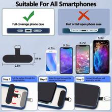 - Paquete de 5 cordones para telfono con 5 parches y 5 mosquetones, correa de  universal para telfono celular compatible con la mayora de telfonos - Paquete de 5 negros - Ver 5