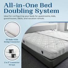 Premium Bed Bridge Twin To King Converter Kit - Bed Filler to Make Twin Beds Into King Connector - Twin Bed Connector King Maker Mattress Connector Guests Stayovers Family Gatherings - Puente de cama, 30,5 cm (Premium) - Ver 8