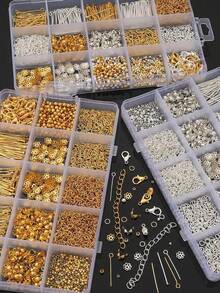 150 件/盒珠宝制作套件，50 个龙虾扣，100 个开口跳环，适用于 DIY 手链、项链、脚链配饰