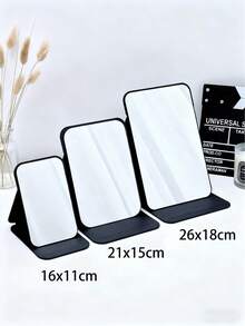 1 chiếc gương trang điểm bằng da, kích thước lớn, có thể gập lại, di động, dùng để bàn hoặc cầm tay, thích hợp cho ký túc xá trường học, phòng ngủ, phòng tắm, văn phòng, nhà thuê. - Nhiều màu - Xem 5