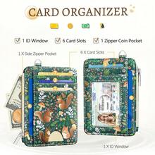 Cute Squirrels Credit Card Holder Small Wallet Women, Flowers Slim RFID Blocking Wallet Woman Keychain With Zipper Coin Pocket, Front Pocket Thin Travel Card Case With ID Window Ladies Gifts{"Color_name":"Squirrel"} - 多色25 - 查看 4