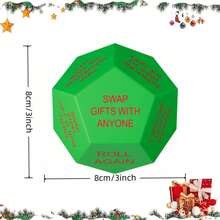 1pc 2026 Upgraded Santa Gift Exchange Dice - 12 Sided Christmas Party Dice With Festive Holiday Design, 3x 3x3inch Durable Plastic For Holiday Games, Family Fun And Gift Exchange, Christmas Party Decoration, Holiday Themed Design, Quality Dice Material, Best For Christmas - 1 - Xem 11
