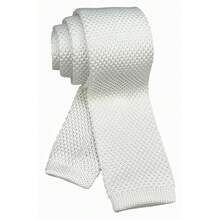 Men's Solid Color Textured Knit Skinny Ties Smart Necktie Square-Cut Finish{"Size_name":"OneSize","Color_name":"Beige"} - Multicolor11 - View 3