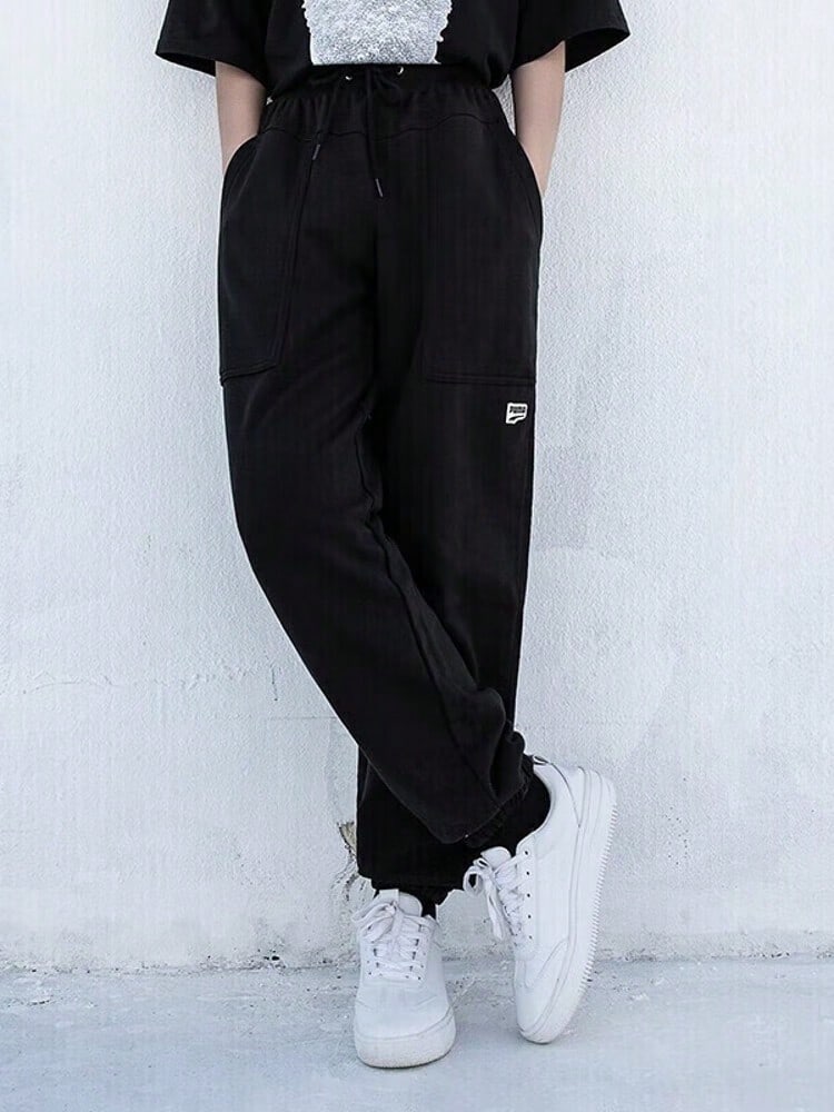 PUMA 女款 2025 春季户外时尚跑步健身舒适休闲针织裤 533054-01 - 黑色 - 查看 1