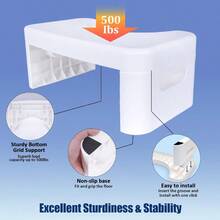 7 Inch Folding Toilet StoolWhite Foldable Bathroom Potty Step Stool For All Ages Sitting Posture Foot Stool.