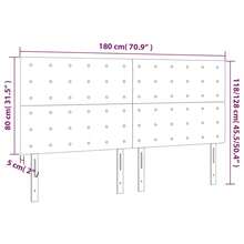 Kopfteil Creme 180x5x118/128 cm Stoff