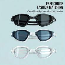 Gafas de natación antivaho y a prueba de fugas para adultos, lente de visión panorámica HD para una vista clara, gafas de natación cómodas y selladas para hombres y mujeres, marco de PC duradero (negro, blanco, azul) - Multicolor - Ver 8