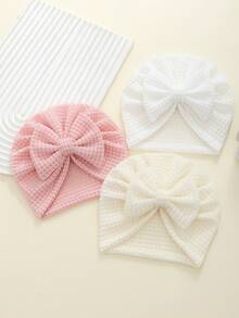 3pcs Multi-Color Soft Elastic Baby Beanies, Breathable, Suitable For All Seasons, Perfect Gift, Ideal For Photography - Multicolor - View 17