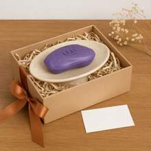 Creative Home Natural Champagne Marble Soap Dish Solid Natural Stone Tray For Bathroom Sink Kitchen Heavy Weight NonSlip Holder Beige Veined