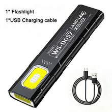 Đèn pin LED móc khóa, đèn pin EDC sạc lại được với đèn COB mini, đèn bỏ túi, đèn làm việc có nam châm. - màu đen - Xem 8