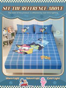 Bluey Ga trải giường in hình hoạt hình , Bộ đồ giường , Tấm bảo vệ nệm, Ga phủ giường, Ga bọc nệm, Vải dệt gia dụng thoải mái, Ga bọc nệm tông màu mát mẻ, Tấm bảo vệ nệm thoáng khí chống xù lông, Mềm mại và thân thiện với da, Ga phủ giường họa tiết hoạt hình, Trang trí nhà cửa - Nhiều màu - Xem 9