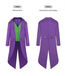 European And American Men's Medieval Retro Clothing Men's Mid Length Punk Retro Tailcoat Men - 藍色 - 查看 11