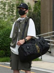 Durable Oxford Cloth Gym And Travel Bag For Couples, With Multiple Compartments, Adjustable Shoulder Straps, And Secure Zipper Closure - Perfect For Gyms, Outdoor Sports, Schools, And Short Trips,