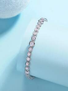 925 Sterling Silver Moissanite Tennis Bracelet, Luxurious & Fashionable For Women, Suitable For Engagement, Wedding, Confession, Gifting To Friends & Lovers, Fashion Parties, Mother's Day - Bracelet - View 5