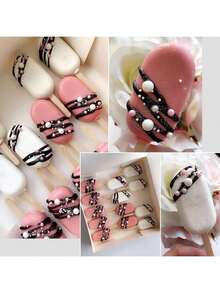 Creative Dessert Making Silicone Mold Set Of 2 | Reusable Oval Design, Non-Stick, And Foldable | Suitable For Chocolate, Pudding, Fruit Popsicles, And Cake Pops | Ideal For Parties, Celebrations, And DIY - White - View 3