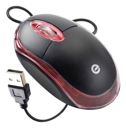 Mouse C/ Fio Usb Pc Notebook Confortável Usb Preto Pequeno