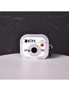 1 件白色复古相机风格可爱卡通创意保护壳适用于 1/2/3/4/Pro/Pro2 耳机，简约透明黑色 3D 相机造型带环 - 彩色 - 查看 13