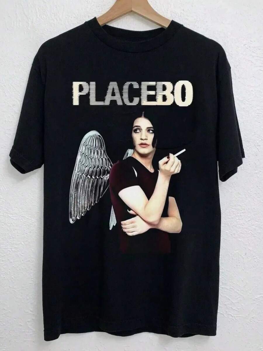 Collection Placebo Band Brian Molko Short Sleeve Black All Size Shirt AL67webp. - 黑色2 - 查看 1