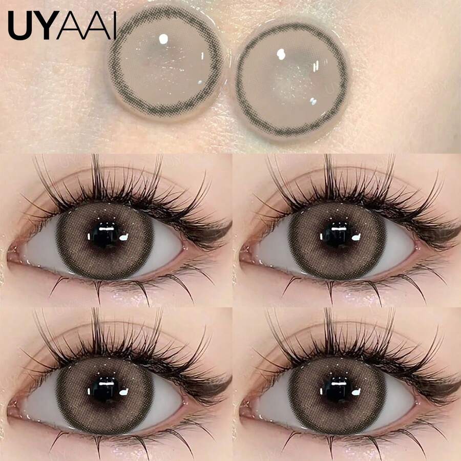 UYAAI 1副/2片装自然美瞳，时尚美观，适合约会、日常佩戴或派对。