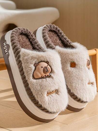 1 Paar Herbst/Winter warme Hausschuhe für Jugendliche, EVA Weichsohle leicht rutschfest, Innen Haus Wohnheim Unisex Hausschuhe