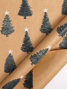 1pc 300x43cm Christmas Gift Wrapping Paper With Reindeer, Santa Claus, Christmas Tree Patterns, Gift Packaging Decoration Paper - Multicolor - View 17