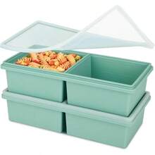 2 Cup Silicone Freezer Trays With Lids, Silicone Soup Freezer Molds, Easily Prepare Portioned Meals, Great Storing Soups, Lasagna, Leftovers, Sauces And Other Dishes, Dishwasher, Oven - màu xanh lá - Xem 2