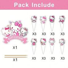 25 شوكة كعكة على شكل قطة KT لتزيين الكعك في حفلات المنزل والحرم الجامعي وحفلات التجمع، ديكور حفلة