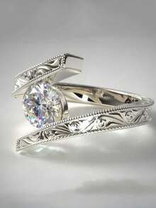 1 pieza Anillo de brazo floral elegante, adecuado para fiesta, banquete, compromiso, novia, boda, joyería de mujer, regalo del Día de San Valentín