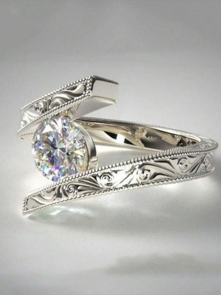 1 pieza Anillo de brazo floral elegante, adecuado para fiesta, banquete, compromiso, novia, boda, joyería de mujer, regalo del Día de San Valentín