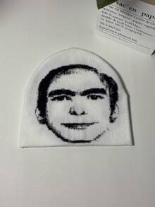 1顶万圣节僵尸幽灵图案针织帽，万圣节主题，男士冬季服装 - 彩色 - 查看 15