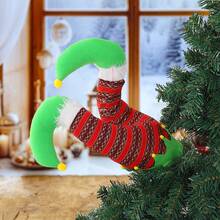 Christmas Tree Picks Stuffed Elf Legs Decorations Holiday Tree Topper For Home Party Ornaments - Multicolor - View 5