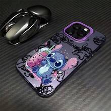 Miniso Disney Cute Stitch Phone Case Compatible With  IPhone 17 Pro Max/17 Pro/17 AIR/17 16 15 14 13 12 11 Pro Max X XR XS Max 8 7 Plus, Shockproof Matte - Màu hỗn hợp 1 - Xem 4