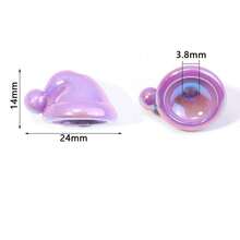 10pcs 14x24mm Acrylic Beads Plated Colorful Santa Hat Beads, Fashion Iridescent Red & Green Hat Christmas Decoration Handmade DIY Beads, Suitable For Holiday Decoration, Stationery, Craft Making, Pendant, Keychain, Accessory