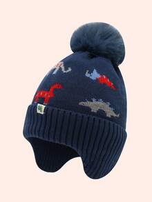 恐龙帽子围巾套装（2件套），男女宝宝保暖冬季配饰