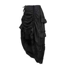 Zhitunemi Women's Steampunk Skirt Ruffle High Low Outfits Gothic Plus Size Pirate Dressing{"Size_name":"Medium-Large","Color_name":"Black"} - Black - 查看 3