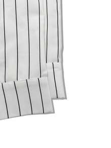 男士条纹长袖衬衫，时尚休闲风格，适合春秋季 - 黑與白 - 查看 6