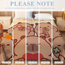 1 Manta personalizada con patrón de capibara con tu nombre - Suave, cálida y cómoda para camas, sofás y sillas de oficina - El regalo perfecto para Navidad y Halloween., Sofá cama, Regalo personalizado, Manta personalizada - Marrón Mocha - Ver 7