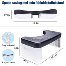 7 Inch Folding Toilet StoolWhite Foldable Bathroom Potty Step Stool For All Ages Sitting Posture Foot Stool.